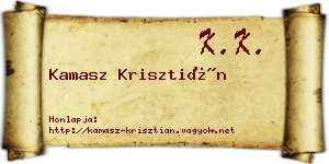 Kamasz Krisztián névjegykártya